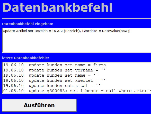 Großbuchstaben als Artikelbezeichnung